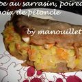 Crêpe au sarrasin, poireaux et noix de pétoncle