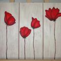 Triptique coquelicots