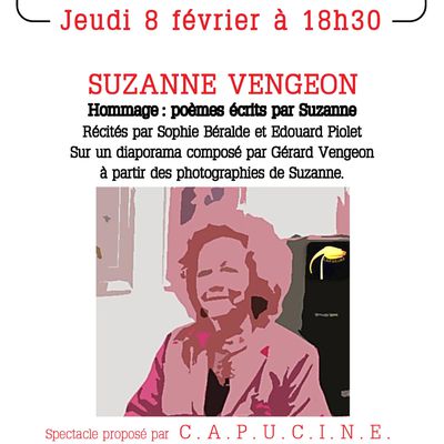 'Hommage à Suzanne Vengeon' jeudi 8 février