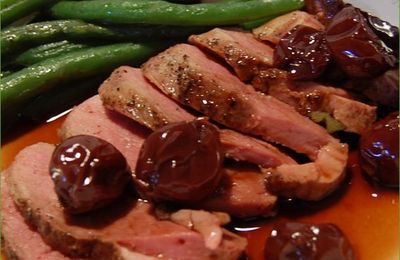 Suprêmes de canard aux griottes, sans gluten
