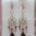 Boucles D'Oreilles Syana Verre Murano Et Rocailles Améthyste Argent d'Alpaca Artisanat du Pérou