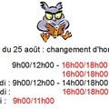 Nouveaux horaires