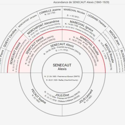 #Genealogie30 Question 10 la généalogie d'Alexis SENECAUT sur 4 générations
