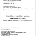 Conseillers et conseillères agricoles en France (1945-1983) - Sylvain Brunier (Thèse 2012)