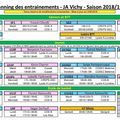 Planning d'entraînements