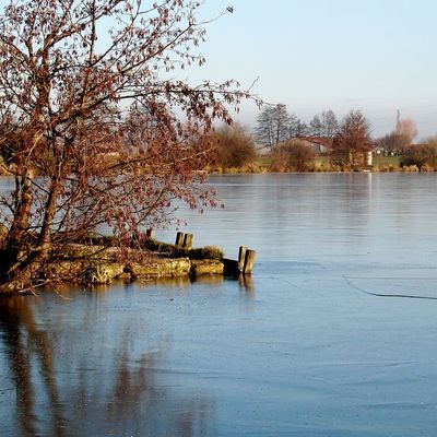 Hiver ..glace et lumières du soir ..