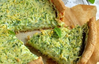 Quiche {courgettes, menthe & citron} #vegan