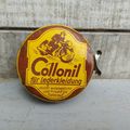 Rare Ancienne Boite Publicitaire Cirage Crème Collonil Für Lederkleindung / Cuir Moto
