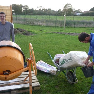 Banchage de murs chaux chanvre