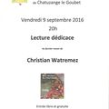 Vendredi 9 septembre 2016 20h