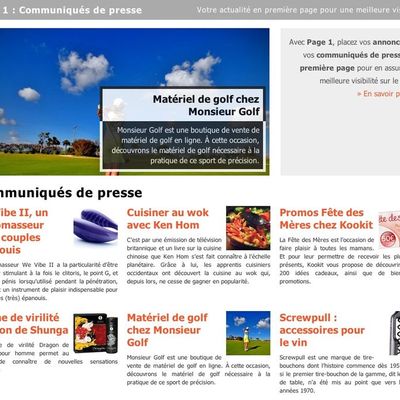 Communiqués de presse via « Page 1 »