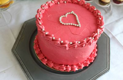 Layer cake vanille tout rose