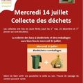 Collecte des déchets du 14 juillet 2021