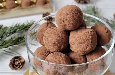 ...Truffes au chocolat/crème et chocolat/marron/orange... (défi recette.de, Cyril Lignac)