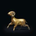 A small gilt-bronze figure of a ram, Song dynasty or later