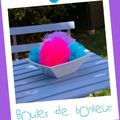 Pompons en tulle ou boules de couleurs ...