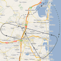 Carte d'approches des avions sur l'aéroport de Perpignan-Rivesaltes