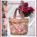 sac marron fleuri