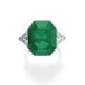 Emerald and diamond ring