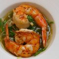 Gambas royales & légumes croquants, nage orientale