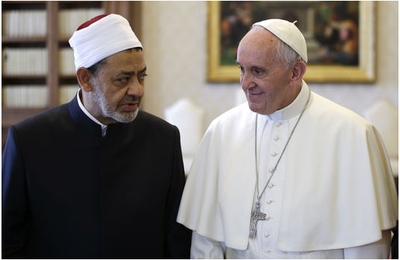 Rencontre du Pape François et du grand Imam Al-Tayeb pour la paix entre les Catholiques et les Musulmans dans le monde