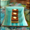 Bouchées à la pâte d'amande au café, ganache fondante au chocolat