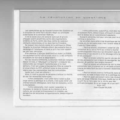 1987 c'est la crise profonde du PCF qui éclate au
