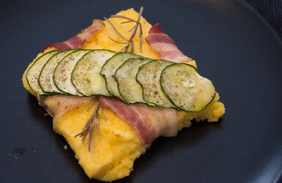 Galette de polenta au lard