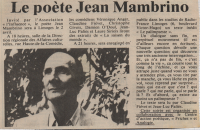 Jean Mambrino (1923 – 2012) : Clairière (65 – 70)