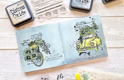 Une double page d'Art Journal pour Variations Créatives