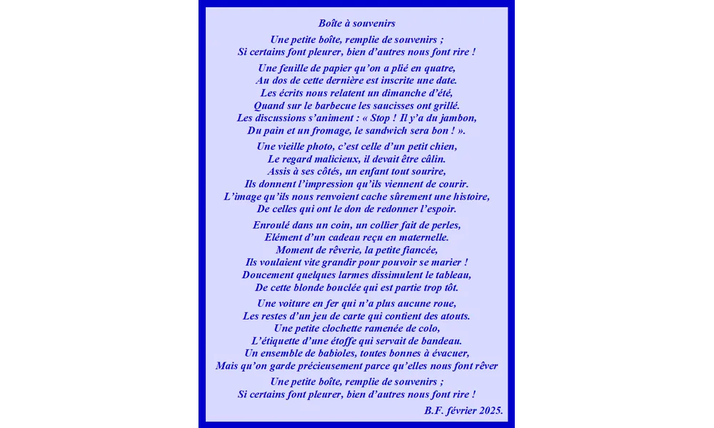 Boîte à souvenirs.