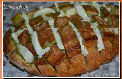 Pain hérisson au pesto et mozzarella