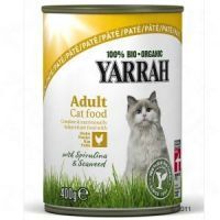 Pâté bio pour chat au poulet enrichie en algues marines et spiruline Yarrah 400g