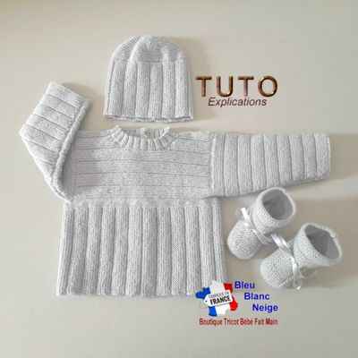 PATRON tricot bb FACILE, CONFIRMÉE, et prema, modele layette bébé et patron a tricoter Explications tuto brassière, bonnet, chaussons et Reborn