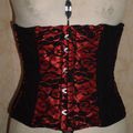 Black and red underbust