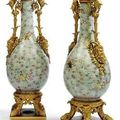 A pair of Empire ormolu-mounted Chinese porcelain baluster vases, the porcelain Jiaqing period (1796-1821)