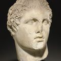 A roman marble head of Hercules, circa 2nd century A.D.  