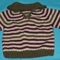 Pull camionneur rayé  (6 Ans) – Bonnet péruvien 