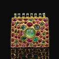 A Mughal gem set and enameled gold pendant, India, circa 18th century