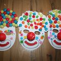 Masques de Clown pour le carnaval ou Mardi gras