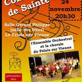 Concert de Sainte Cécile le 24 novembre 20h30 Salle Gérard Philippe au Palais sur Vienne avec l'Ensemble Orchestral