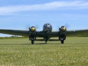 Le bombardier allemand bimoteur Heinkel 111 de la seconde guerre mondiale.