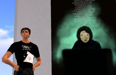 J'affiche s'affiche sur Second Life à la Biblio