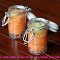 Gaspacho piquant, granité de concombre au miel