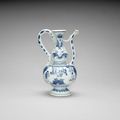 An unusual blue and white double-gourd ewer, Chongzhen period (1627-1644)