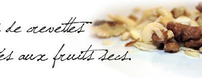 Dos de crevettes panés aux fruits secs