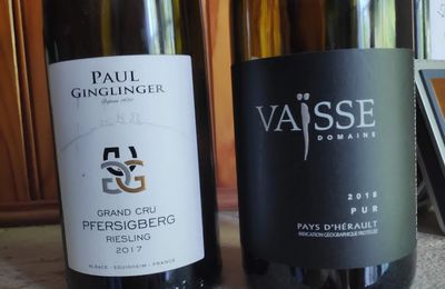 Paul Ginglinger : Riesling Grand Cru Pfersigberg Ortel 2017, Vin du Pays de l'Hérault : Domaine Vaïsse : Pur 2018