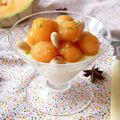 Verrine de semoule au lait et billes de melon rôti à la badiane, Battlefood#22