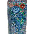 A rare wucai rouleau vase, Shunzhi period (1644-1661)