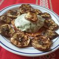 Burgers de dinde aux verts de blettes et aubergines grillées au basilic